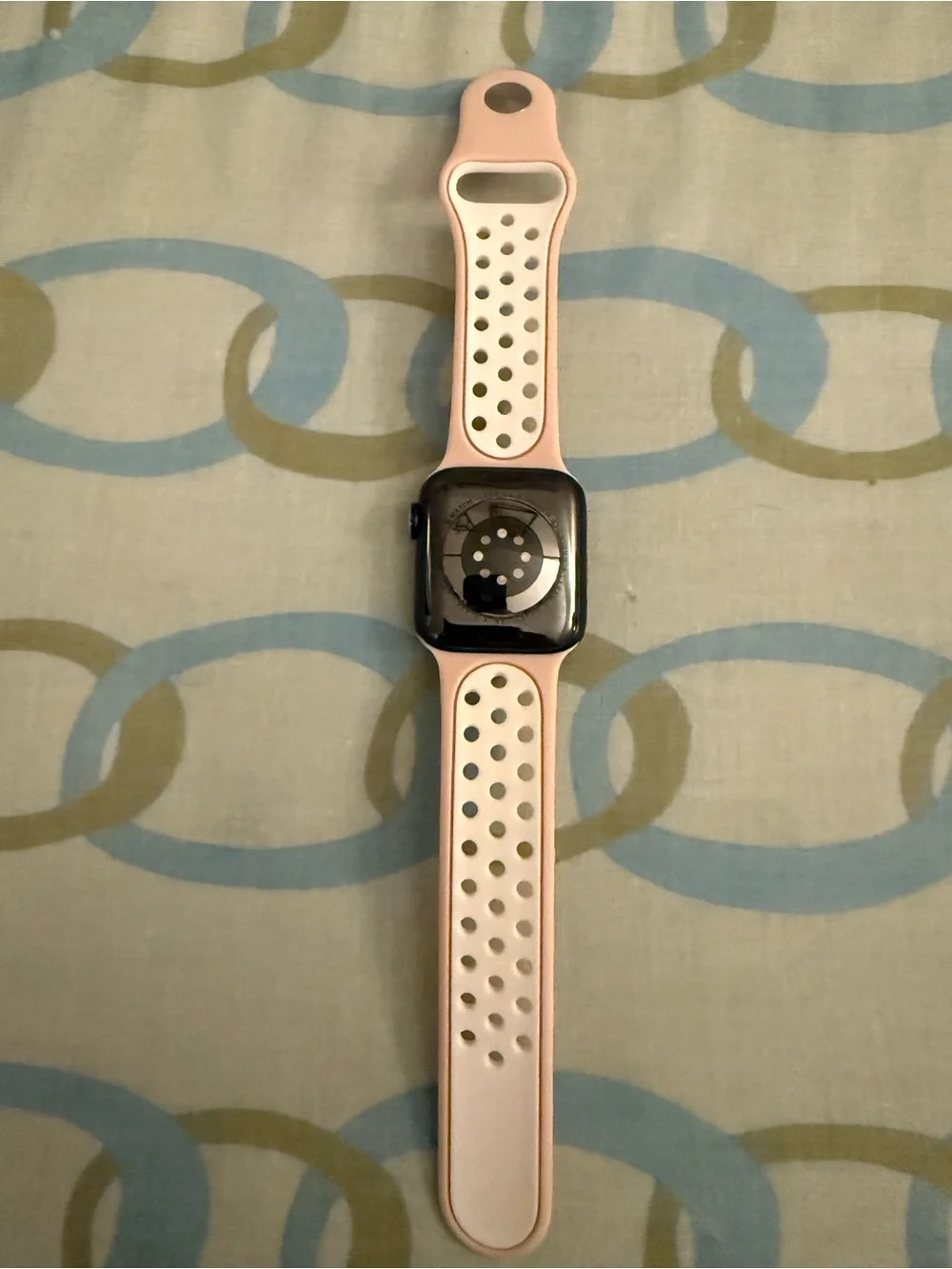 Apple Smartwatch with Light Pink Ventilated Sport Band